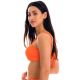 Parte superior de bikini con relieve en naranja y lazos retorcidos - TOP ST-TROPEZ-TANGERINA RETO