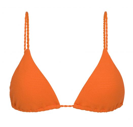 Orange textured triangle top with twisted ties - TOP ST-TROPEZ-TANGERINA TRI-INV