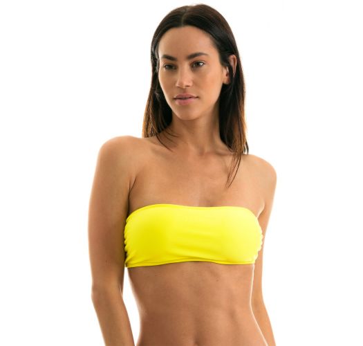 Incidente, evento Compra De ninguna manera Parte de arriba de bikini Top Bandeau Amarillo Limón - Top Strega Reto
