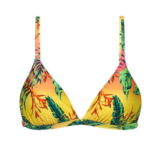 Multicolored tropical adjustable triangle bikini top - TOP SUN-SATION TRI-FIXO