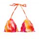 Red / orange tie dye triangle top with wavy edges - TOP TIEDYE-RED TRI