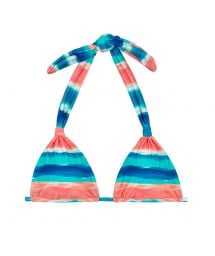 Blue / coral sliding triangle halter top - TOP UPBEAT CORTINAO