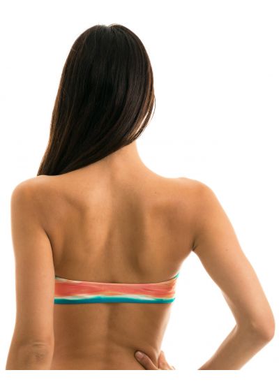 Blue and coral bandeau top - TOP UPBEAT RETO