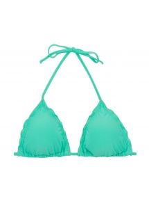 Reggiseno bikini triangolo a tendina verde acqua, bordi ondulati - TOP UV-ATLANTIS TRI