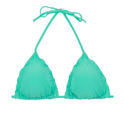Water green triangle top with wavy edges - TOP UV-ATLANTIS TRI