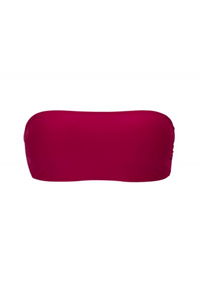 Garnet red bandeau pull-on bikini top - TOP UV-DESEJO BANDEAU-RETO