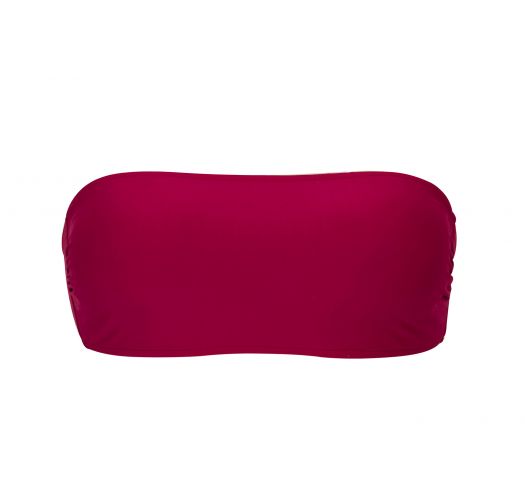 Garnet red bandeau pull-on bikini top - TOP UV-DESEJO BANDEAU-RETO