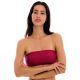 Garnet red bandeau pull-on bikini top - TOP UV-DESEJO BANDEAU-RETO