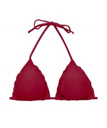 Garnet red triangle top with wavy edges - TOP UV-DESEJO TRI