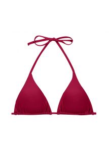 Reggiseno bikini triangolo a tendina rosso rubino, con imbottiture in schiuma rimovibili - TOP UV-DESEJO TRI-INV