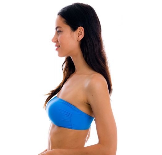 Blauwe bandeau bikinitop om over het hoofd te trekken - TOP UV-ENSEADA BANDEAU-RETO