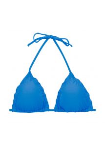 Reggiseno bikini triangolo a tendina blu elettrico, bordi ondulati - TOP UV-ENSEADA TRI