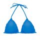 Reggiseno bikini triangolo a tendina blu elettrico, bordi ondulati - TOP UV-ENSEADA TRI