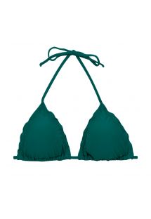 Reggiseno bikini triangolo a tendina verde scuro, bordi ondulati - TOP UV-GALAPAGOS TRI