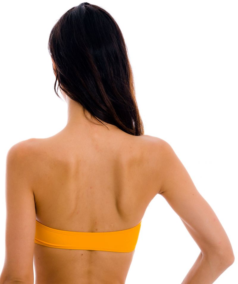Orange bandeau pull-on bikini top - TOP UV-PEQUI BANDEAU-RETO