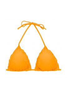 Geel oranje driehoekige bikinitop met golvende randen - TOP UV-PEQUI TRI