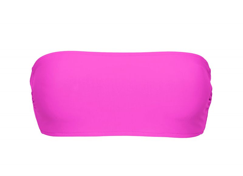 Magenta pink bandeau pull-on bikini top - TOP UV-PINK BANDEAU-RETO