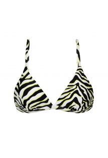 Sujetador de bikini, patrón de tigre blanco y negro, triangular - TOP WILD-BLACK TRI-FIXO