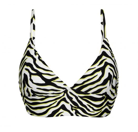 Reggiseno bikini bralette con lacci sul retro tigrato bianco e nero - TOP WILD-BLACK TRI-TANK