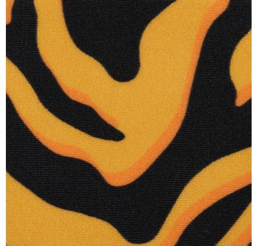 Orange & black tiger print bandeau top - TOP WILD-ORANGE BANDEAU-RETO