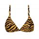 Orange & black tiger print triangle top - TOP WILD-ORANGE TRI-FIXO