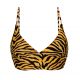 Bustier bikinitop met geregen achterzijde en oranje/zwarte tijgerprint - TOP WILD-ORANGE TRI-TANK