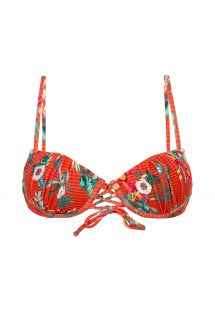 Red floral push-up balconette bikini top - TOP WILDFLOWERS BALCONET-PUSHUP