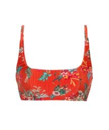 Red floral sports bikini top - TOP WILDFLOWERS BRA-SPORT
