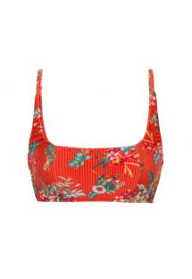 Rode sportieve bikinitop met bloemenprint  - TOP WILDFLOWERS BRA-SPORT