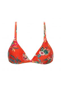 Top de bikini triangular ajustable floral rojo - TOP WILDFLOWERS TRI-FIXO