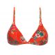 Reggiseno bikini triangolo spalline regolabili rosso e stampa floreale  - TOP WILDFLOWERS TRI-FIXO