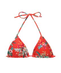 Red floral triangle bikini top - TOP WILDFLOWERS TRI-ROL