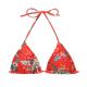 Red floral triangle bikini top - TOP WILDFLOWERS TRI-ROL