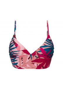 Pink & blue printed bralette top with laced back - TOP YUCCA TRI-TANK