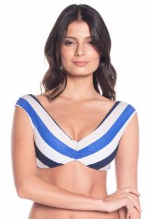 Klein blue & white stripped reversible crop top - TOP AURORA EPOQUE