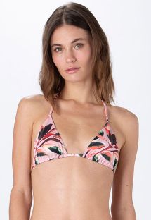 Light pink leaf print sliding triangle top - TOP ROLOTE AMAZONIA