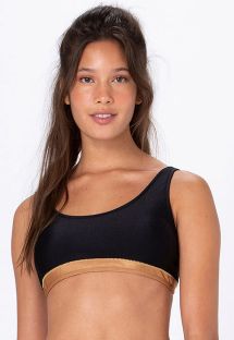 Black & gold bralette bikini top with topstitching - TOP SPORTY EOS