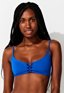 Luxurious blue laced-up bralette top - TOP BRALETTE AZUL
