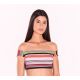 Crop top lusso a strisce multicolore - TOP LISTRAS KITTY