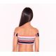 Crop top lusso a strisce multicolore - TOP LISTRAS KITTY