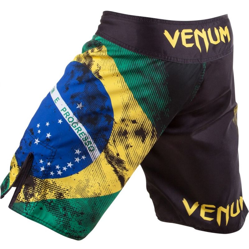 Мужской плавательный костюм - VENUM BRAZILIAN FLAG FIGHTSHORTS - BLACK