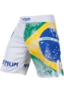 Badeshortser - VENUM BRAZILIAN FLAG FIGHTSHORTS - WHITE