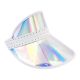 Holographic silver visor with elastic back - RETRO VISOR HOLOGRAPHIC