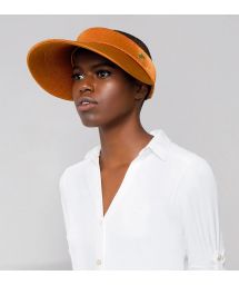 Women`s iridescent orange visor with elastic back - GRECIA LARANJA