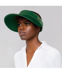 Women's iridescent green visor with elastic back - GRECIA VERDE FOLHA UPF50+