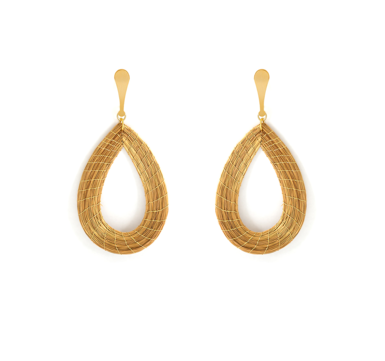 Earrings Creole Gold Drop Earrings - Vazada