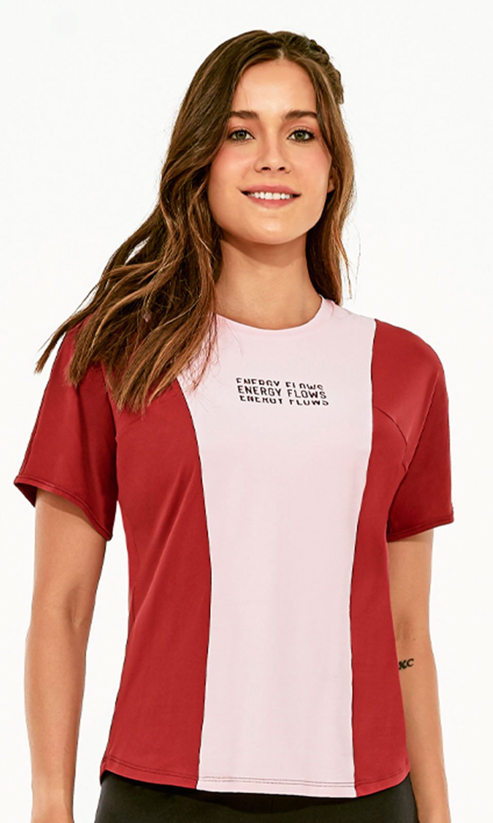 Fitness top T-shirt Skin Fit Energy Flows Rosa - Brand Alto Giro