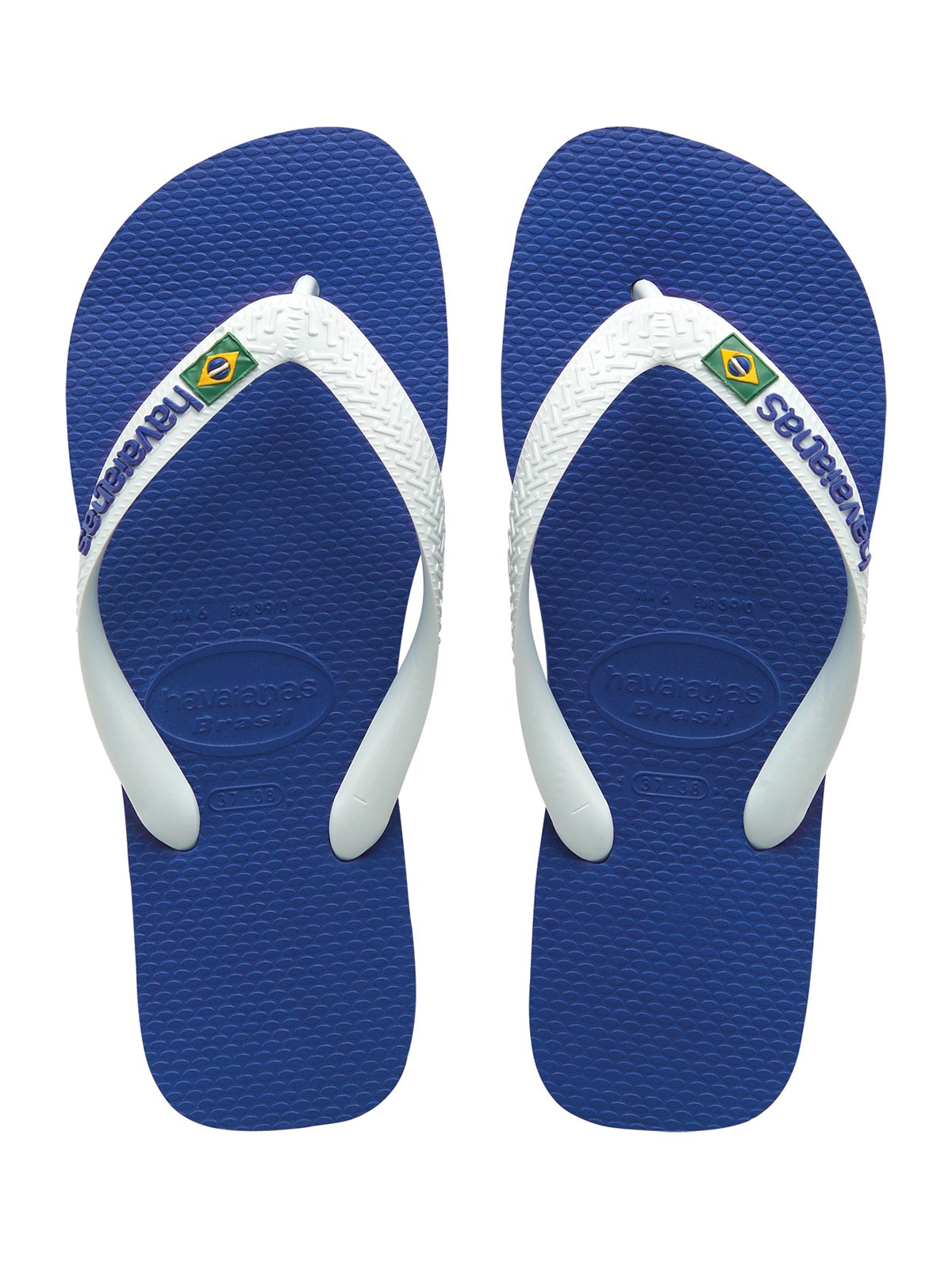 biologisch verdrievoudigen Ontwaken Blue And White Flip Flops From Havaianas With Logo - Brasil Logo Marine  Blue - Havaianas