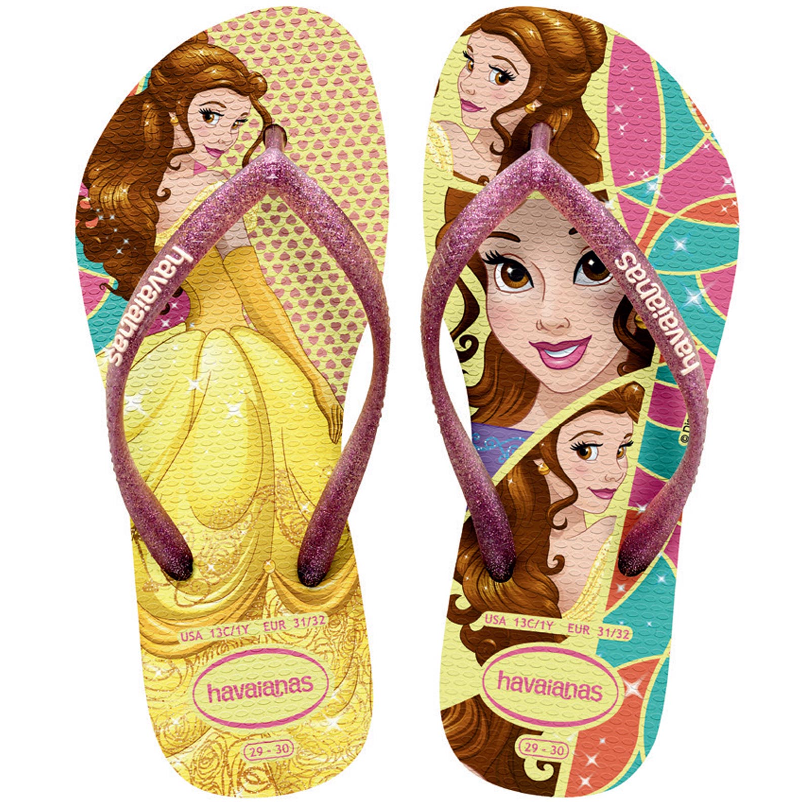 Flip-Flops Kids Slim Princess Light Yellow - Brand Havaianas