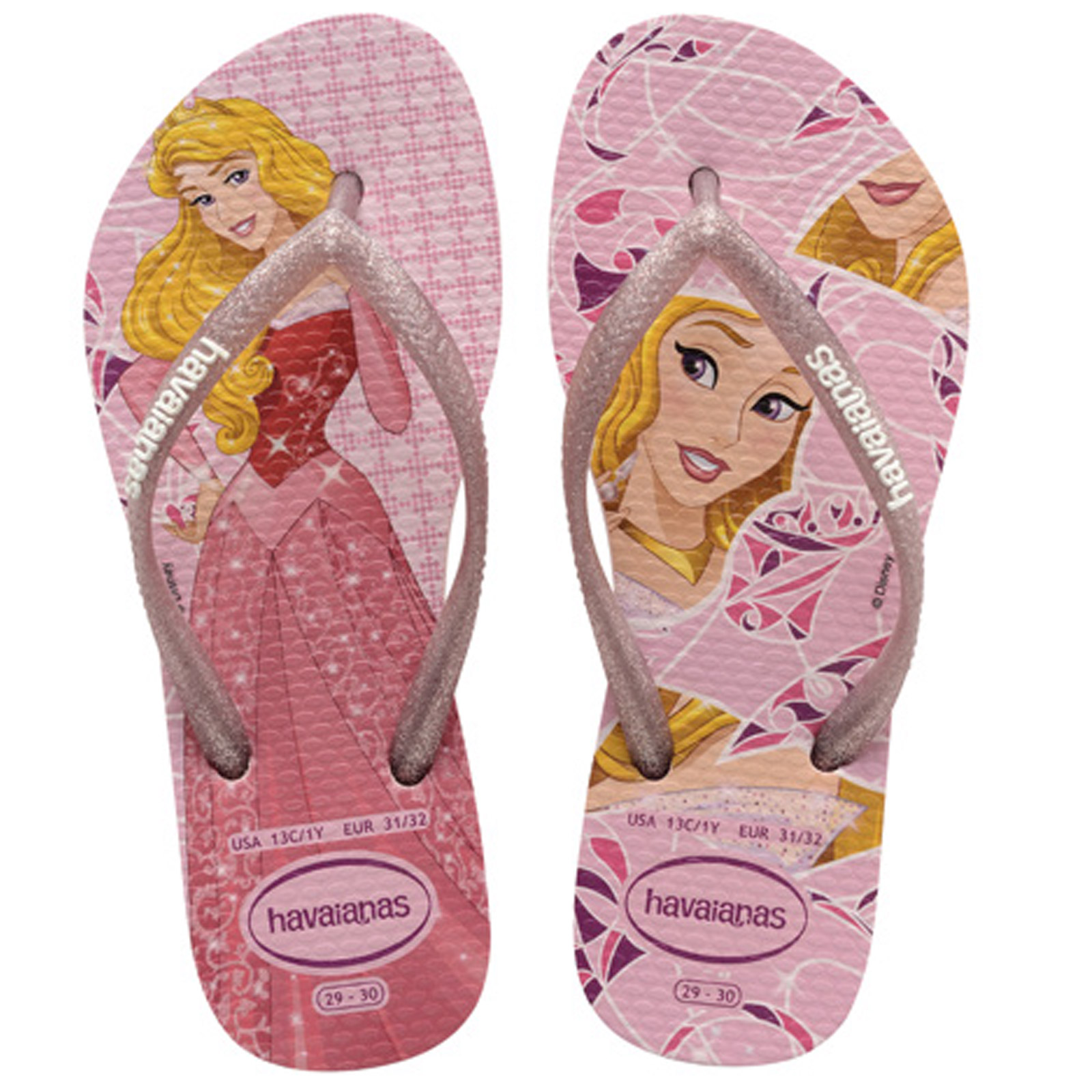 Flip-Flops Kids Slim Princess Pearl Pink - Brand Havaianas